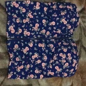 Blue floral crop top.